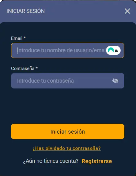 Iniciar sesion Juegalo: email, contraseña, iniciar sesion y registrarse